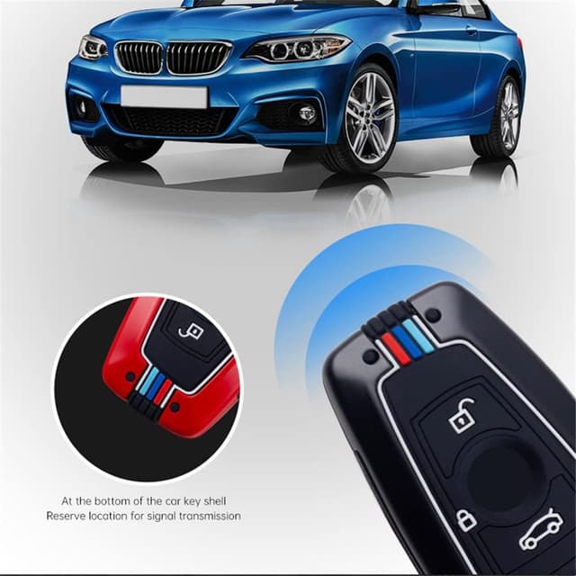 Detalle de OTMIK Autoschlüssel Abdeckung aus Zinklegierung – passend für BMW Schlüssel (schwarze 3 Knöpfe)