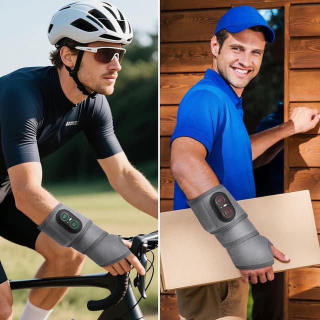 Thumbnail 6 de Cordless Heated Wrist Massager with Red Light, Vibration & 3000mAh Battery (Grey)