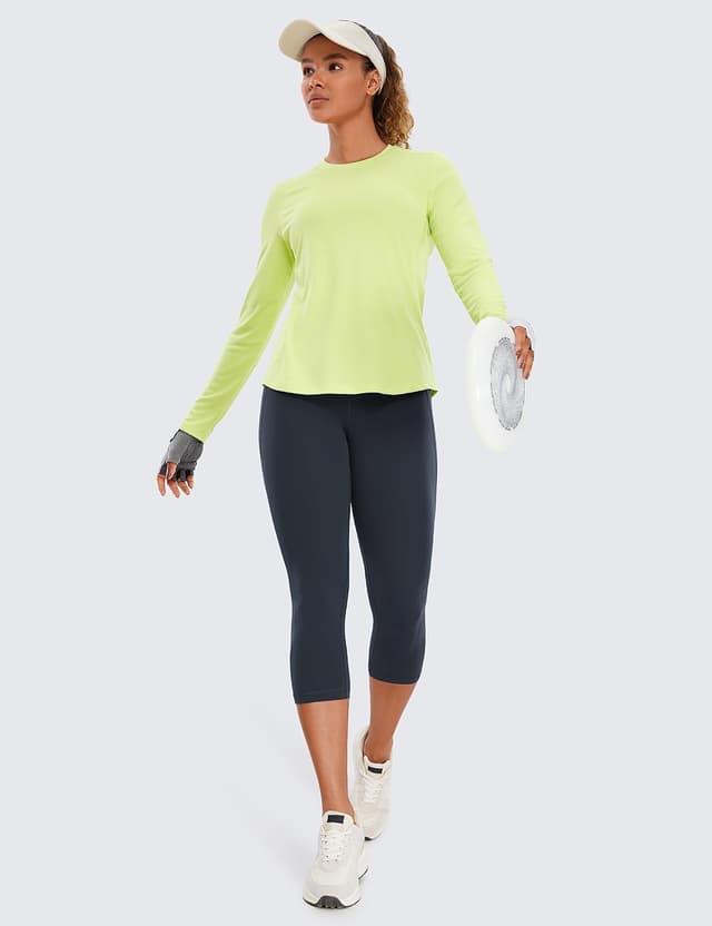 Detalle de CRZ YOGA Da Donna Butterlux pantaloni capri per allenamento yoga con tasche e vita alta (48/53 cm)