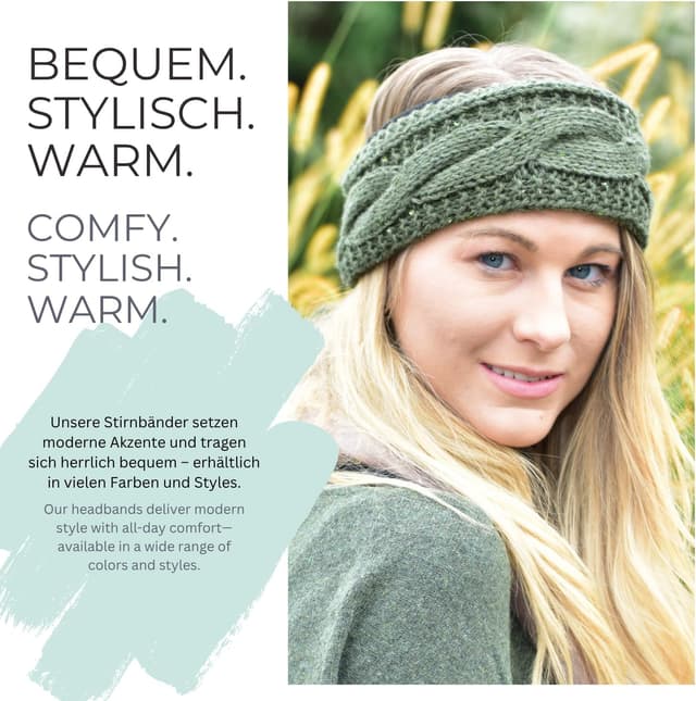 Thumbnail 5 de styleBREAKER Bandeau en grosse maille Cognac 9 cm