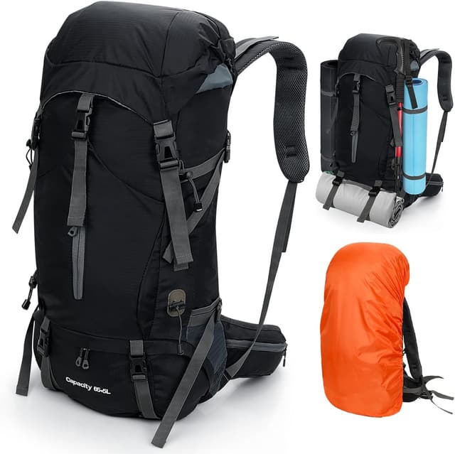 Detalle de Zaino trekking Cozary Zaino Trekking 70L antistrappo impermeabile con copripioggia