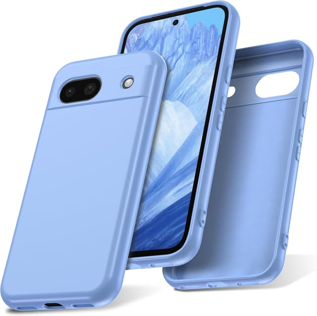 Detalle de Watana Soft-Touch Silicone Case for Google Pixel 8A (Shockproof, DustProof) – Light Blue