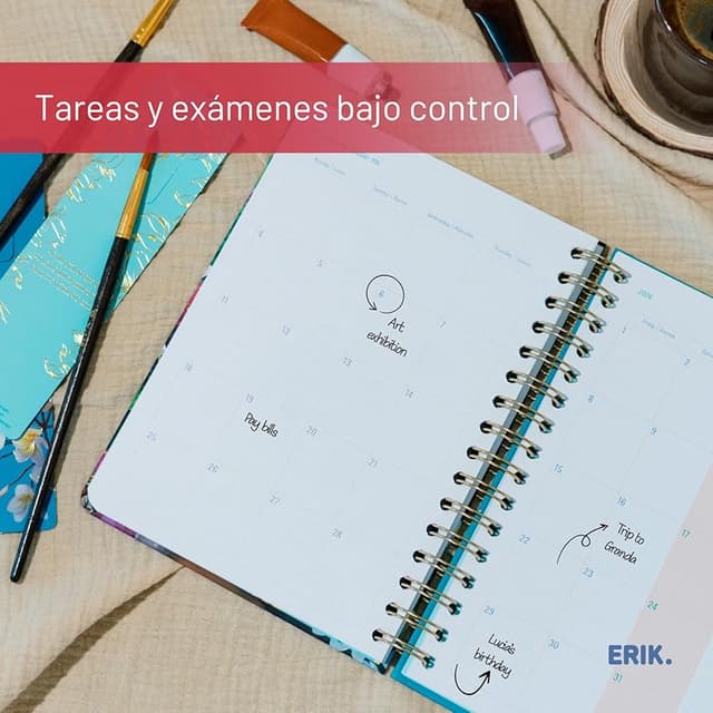 Detalle 2 de Agenda escolar 2025-2026 Grupo Erik Frida Kahlo A5 Semana Vista de curso 2025-2026