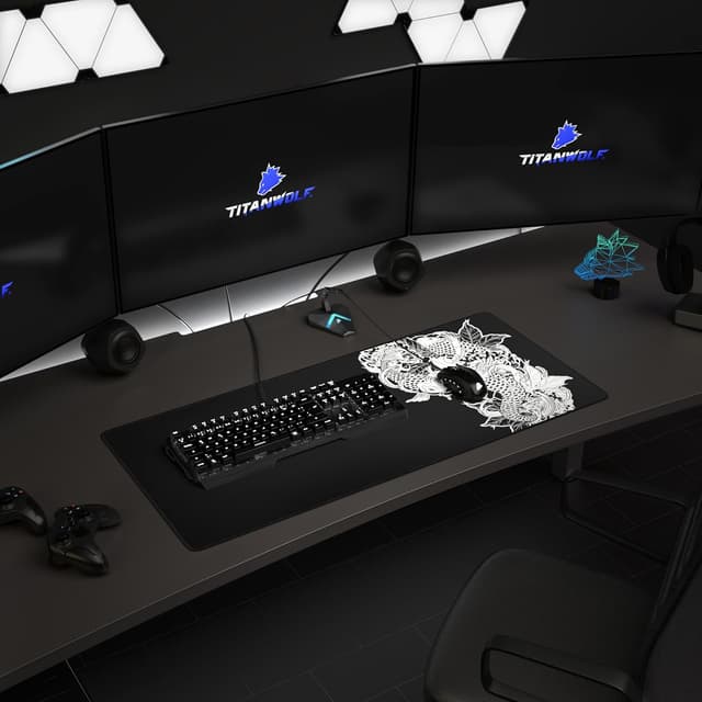 Detalle de TITANWOLF Koi Tattoo 3 XXL Speed Gaming Mouse Mat (900 x 400 x 3mm)