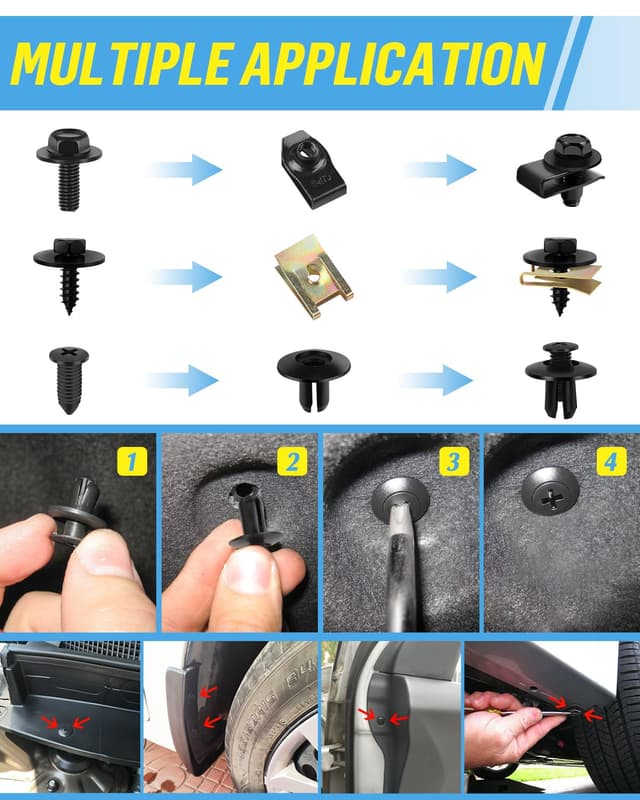 Thumbnail 3 de JatilEr Karosserieschrauben Clips Set 80 Stück