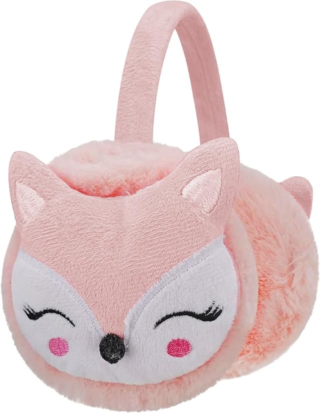 Detalle de Uoimky Kinder-Ohrenwärmer mit Fuchs-Motiv – winddicht, weich & verstellbar