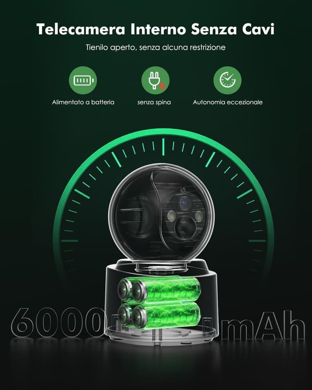 Detalle 2 de YESKAMOU 4MP 2.5K Telecamera Wi‑Fi interna