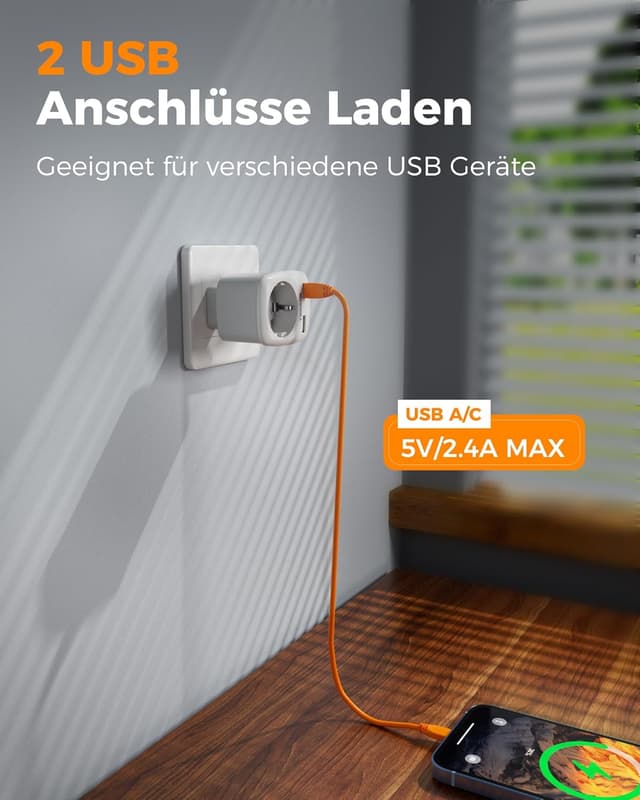 Detalle 2 de TESSAN Italien-Reiseadapter mit USB, 4000 W