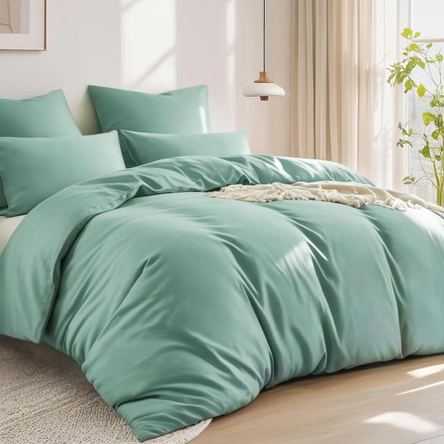 Detalle 2 de RUIKASI Bettwäsche 220x240 Baumwolle grün