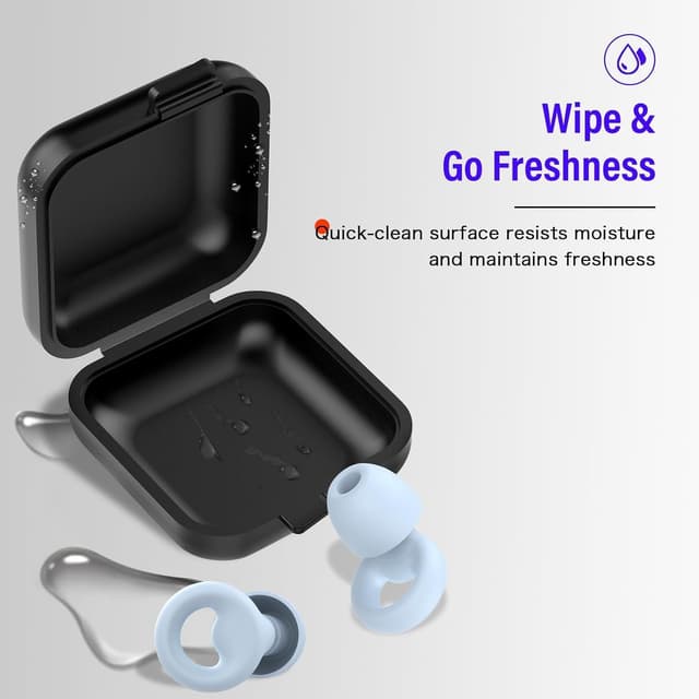 Detalle de BEXILOR Tapones para los oídos dormir reutilizables con cancelación de ruido hasta 46 dB (7 pares)