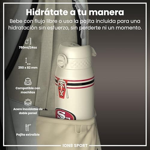 Thumbnail 1 de ion8 NFL San Francisco 49ers Botella térmica 750 ml 🥤