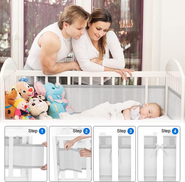 Thumbnail 3 de Vicloon Tour de Lit Bébé Cabane Gris