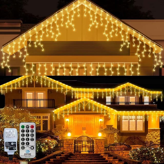 Imagen de 10M Eisregen Lichterkette 400LED warmweiß en OfertitasTOP