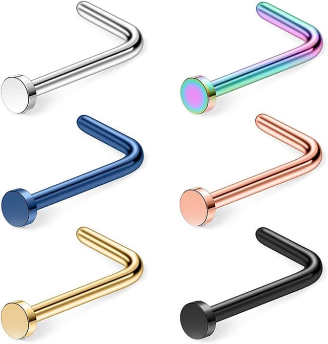Imagen de Briana Williams 6PCS 316L surgical steel nose studs 20G 💍 en OfertitasTOP