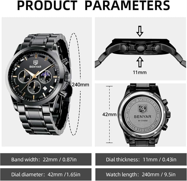 Thumbnail 5 de BENYAR Cronógrafo 3ATM con pantalla luminosa