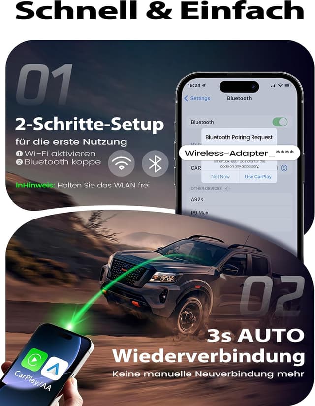 Thumbnail 4 de Versteckter CarPlay Wireless Adapter – Wechsel per Taste