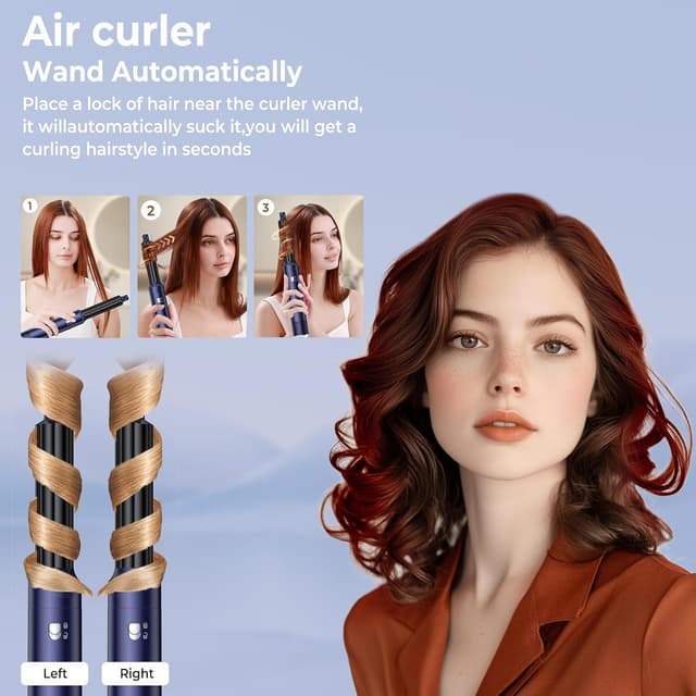 Detalle de UKLISS Pro Airstyler 6 in 1 spazzola asciugacapelli 1000 W (Blu)