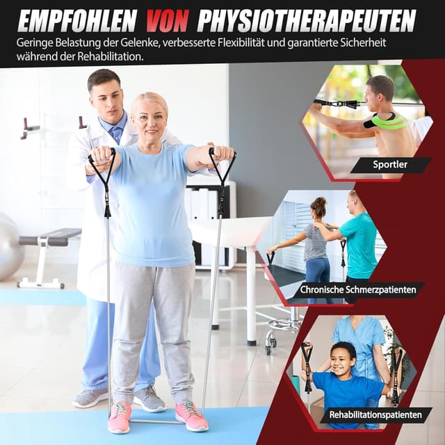Detalle de HPYGN Fitnessbänder-Set mit 5 Widerstandsstufen (150/200/250 lbs) inkl. Griffe, Knöchelriemen & Türanker