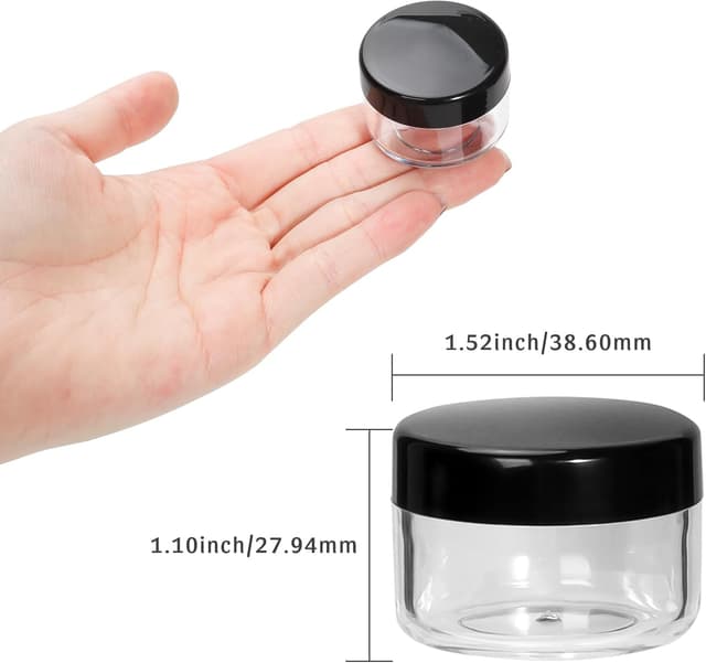 Detalle de SHiZAK 30 Pack Empty Sample Pots (15g/15ml) Plastic Travel Cosmetic Containers in Black