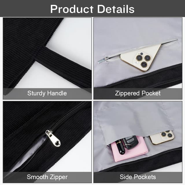 Thumbnail 4 de flintronic Tote Bag borsa in velluto 45x42x12 cm