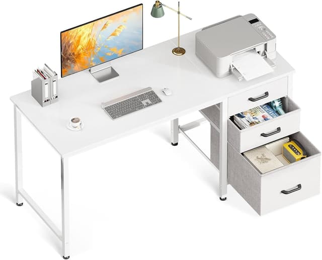 Detalle de Coleshome Computer Desk with Drawers (120×48cm) with Reversible Storage
