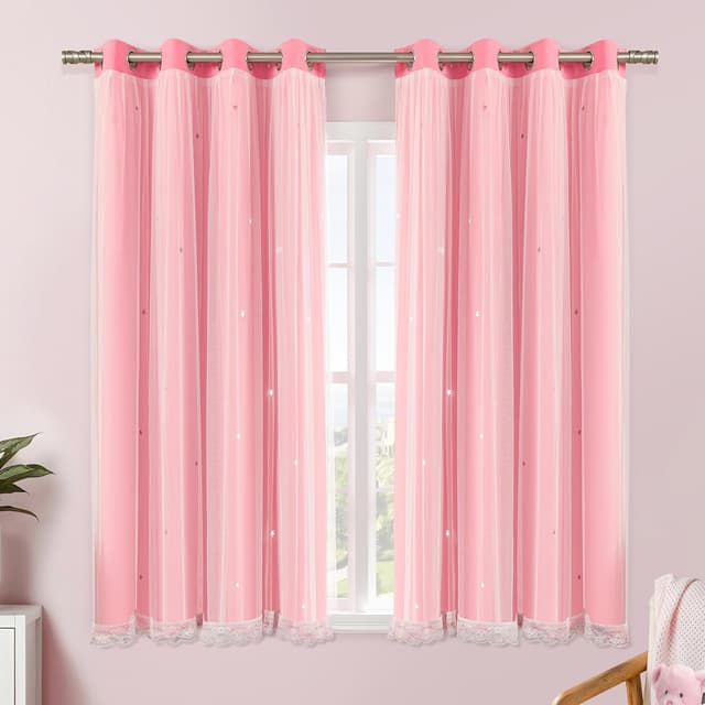 Imagen de XiDi Pink Curtains 54 Inch Blackout Panels en OfertitasTOP