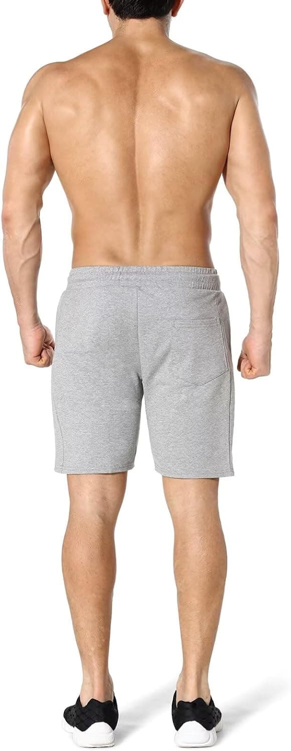 Detalle de ZENWILL Mens Cotton Gym Shorts with Zip Pockets (drawstring, regular fit)