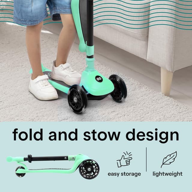 Detalle de SereneLife 3 Wheel Kids Scooter (LED wheels) with/without foldable seat