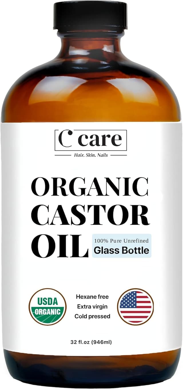 Thumbnail 6 de 100% Pure Organic Castor Oil, Cold-Pressed Unrefined in Amber Glass Bottle (16oz) – Hexane Free USDA Organic
