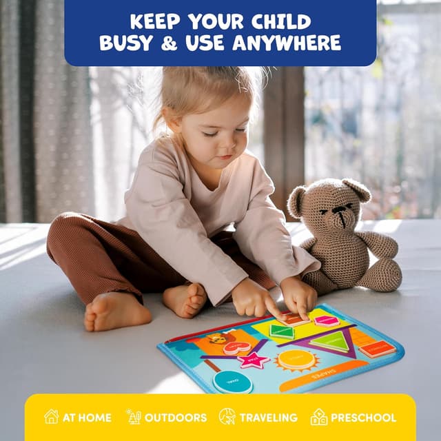 Detalle de Clever Fox Play Busy Book for Toddlers (Ages 1–3) Montessori Felt Activity Board