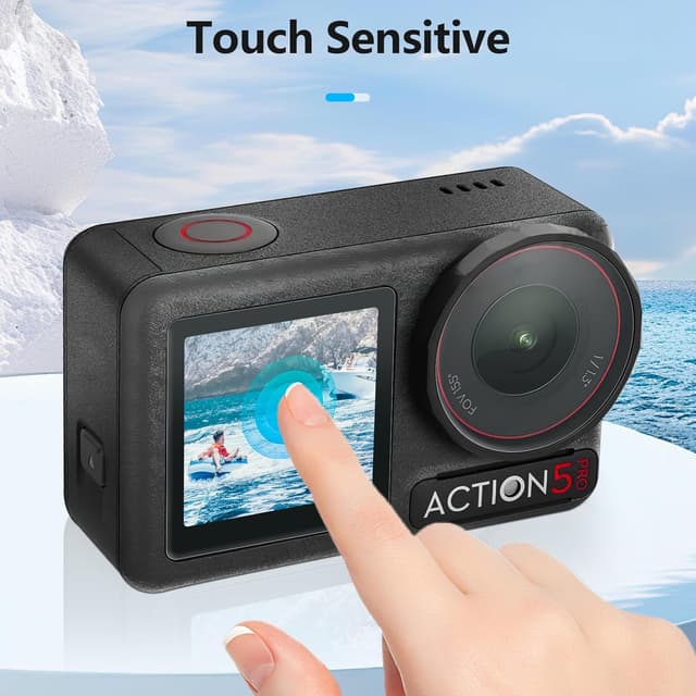 Detalle de AMAZEAR 2er-Set Displayschutzfolie für DJI Osmo Action 5 Pro (inkl. Objektivschutz)