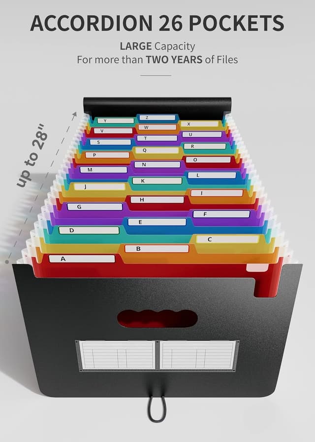 Detalle de Accordion file organiser 26 pockets for A4