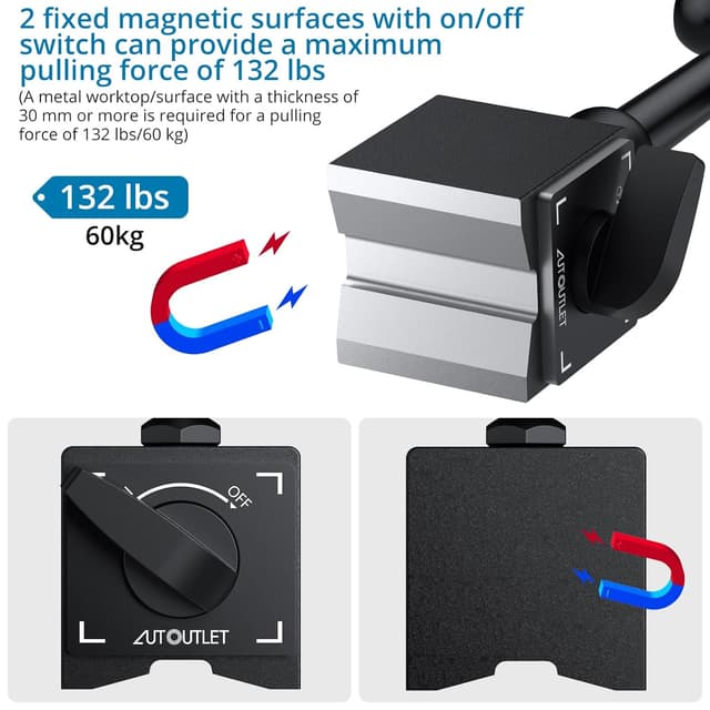 Detalle de Electronic Digital Dial Indicator Gage with 132lbs Magnetic Base, 0-1 Inch (25.4mm) | Switchable Metric/Imperial