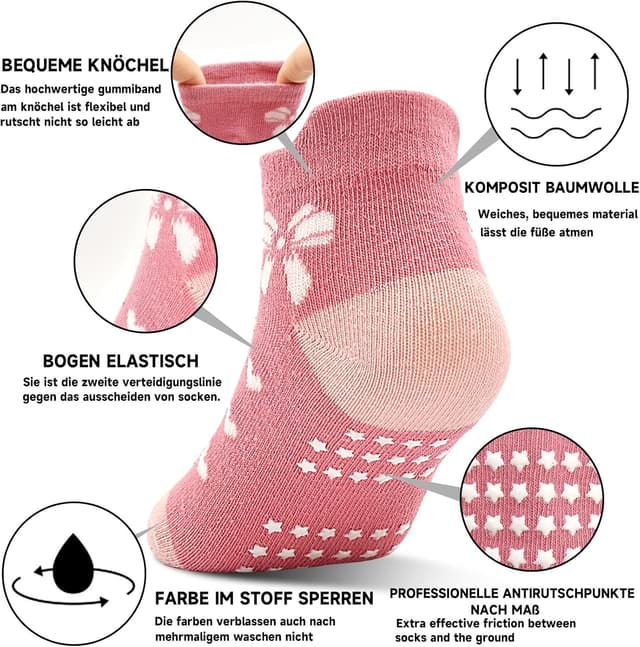 Detalle 2 de Rutschsocken für Kinder 12 Paar, Antirutsch