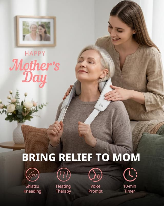 Detalle 2 de Schnurloses Shiatsu Nacken- und Rückenmassagegerät 2500 mAh 💆