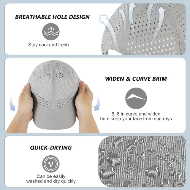 Detalle 1 de AYPOW Gorra de béisbol transpirable 2 uds