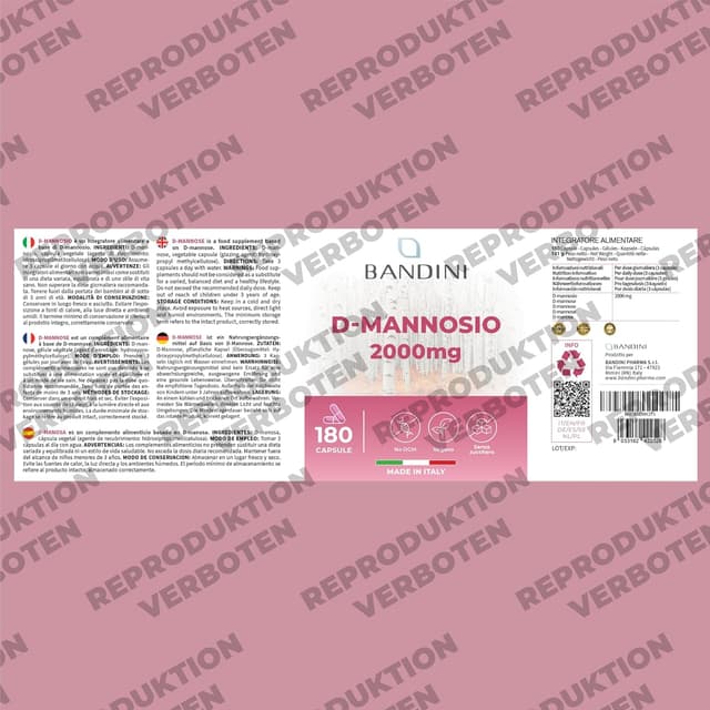 Detalle 2 de BANDINI D Mannose 180 Kapseln für Harnwege