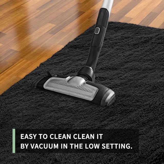 Detalle 2 de Sour Lemon Rugs Living Room 300x425cm Black shaggy rug with non-slip dotted backing