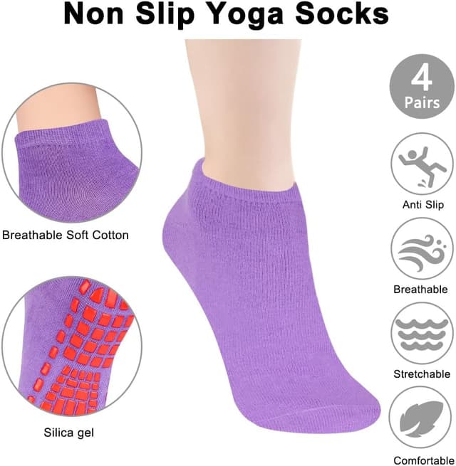Thumbnail 4 de flintronic Calcetines de yoga 4 pares antideslizantes