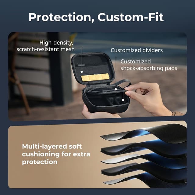 Detalle 2 de SMALLRIG Action-Kameratasche für DJI Osmo Action 6/5 Pro & weitere Action-Cams (inkl. Platz für 4 TF-Karten, 2 Akkus & Zubehör)