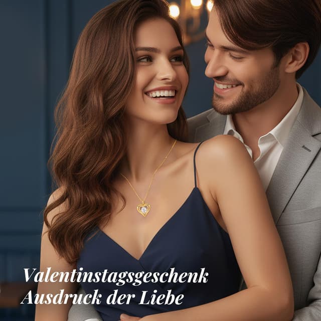 Detalle 2 de CDE Collana da donna con cuore in moissanite e argento 925: ciondolo per regali e occasioni speciali