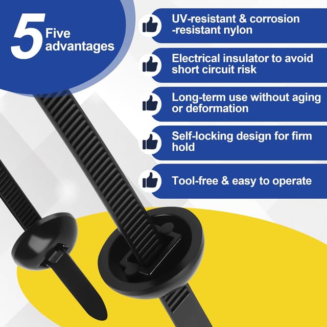 Thumbnail 2 de 200 Stück Universal Kabelbinder mit Pin 🔩