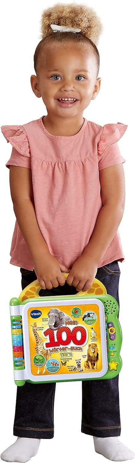 Detalle de Vtech Baby Mein 100-Wörter-Buch Tiere (80-609544) – interaktives Bildwörterbuch für erste Tierwörter