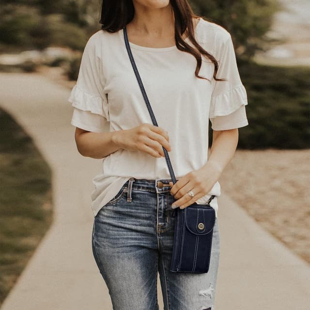 Detalle de S-ZONE RFID Blocking 6.7 Inch Phone Purse – small crossbody wallet bag with card slots