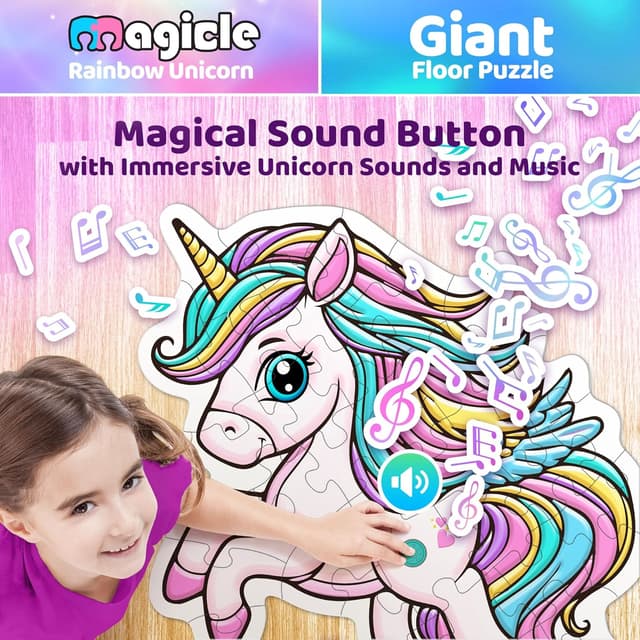 Detalle 2 de Music & Sound Unicorn Floor Puzzle 35pcs