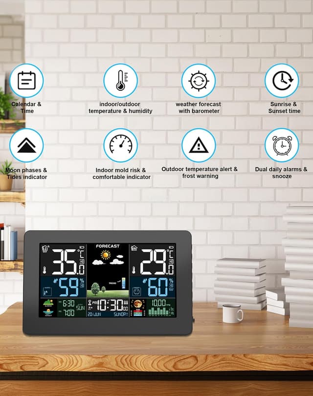 Detalle de HAOYAO Wetterstation Funk für Wetter 60 m