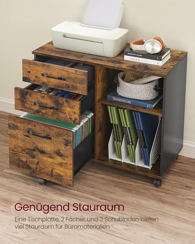 Detalle 2 de VASAGLE Rollcontainer OFC041B01 mit Rollen