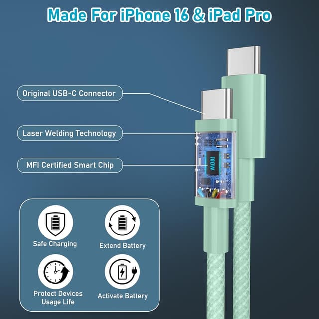 Detalle 2 de USB-C 100W cable, 3m fast charge