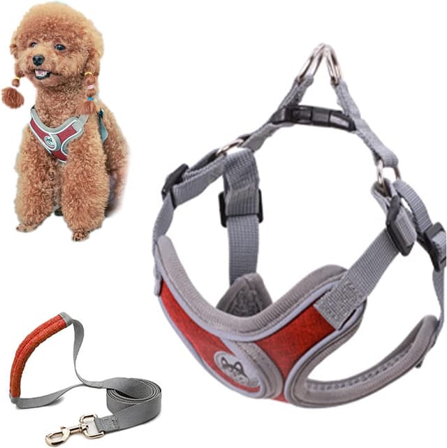Detalle de SKXEO Small Dog No-Pull Harness and Lead Set – reflective, adjustable, breathable (escape-proof design)
