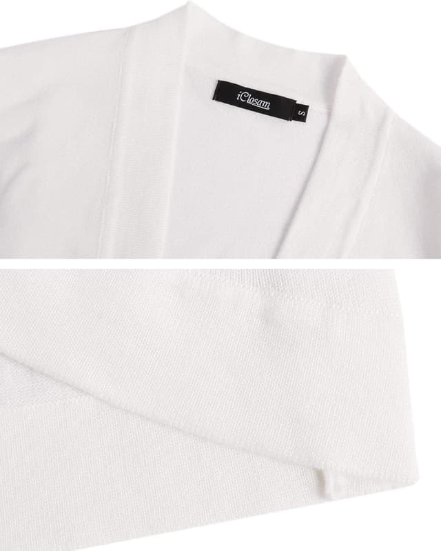 Thumbnail 6 de iClosam Womens 3/4 Sleeve Open Front Bolero Shrug Cropped Cardigan Knit Sweater Jacket